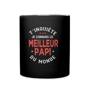 papi cadeau meilleur papi du monde grand père - Mug uni - noir - Devant