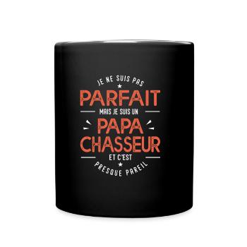 je suis un papa Chasseur cadeau chasse humour - Mug uni - noir - Devant