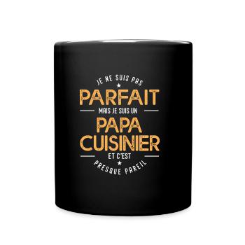 je suis un papa Cuisinier humour chef restaurant - Mug uni - noir - Devant