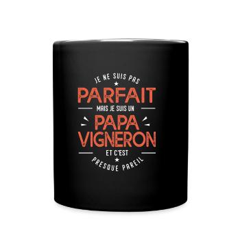 je suis un papa Vigneron cadeau vigneron humour - Mug uni - noir - Devant