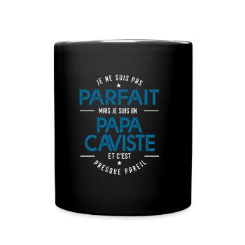 je suis un papa caviste cadeau vigneron humour vin - Mug uni - noir - Devant