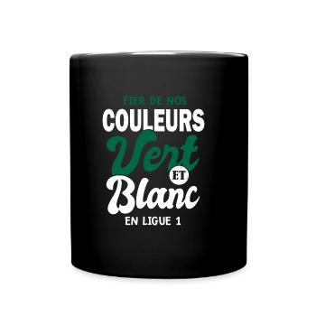 Les Verts fiers des couleurs footfball st étienne - Mug uni - noir - Devant