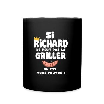 Richard roi barbecue cadeau richard fêtes - Mug uni - noir - Devant