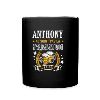 Anthony bière anthony cadeau anthony fêtes - Mug uni - noir - Devant