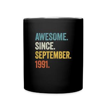Awesome Since September 1991 33rd Birthday - Full Colour Mug - black - Front