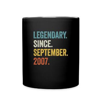 Legendary Since September 2007 17th Birthday - Full Colour Mug - black - Front