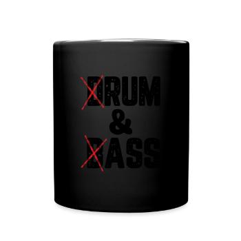 (D)rum & (B)ass - Lustiges Musikdesign - Tasse einfarbig - Schwarz - Vorne