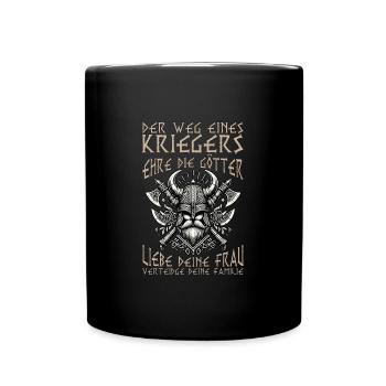 Der Weg eines Wikinger Kriegers – Viking Götter - Tasse einfarbig - Schwarz - Vorne