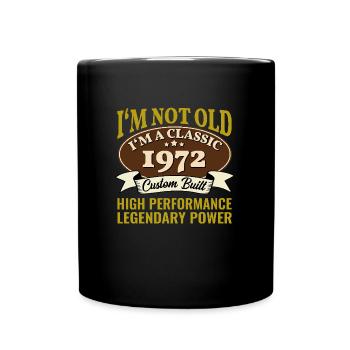 53e anniversaire Voiture classique Né en 1972 53 ans - Mug uni - noir - Devant