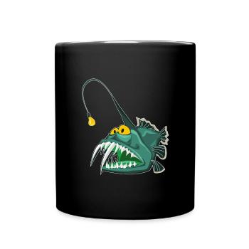 Tiefseefisch - Tasse einfarbig - Schwarz - Vorne