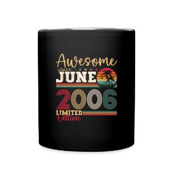 Awesome since June 2006 16th Birthday Men's Fun - Full Colour Mug - black - Front