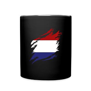 Niederlande Flagge Holland Niederländische Fahne - Tasse einfarbig - Schwarz - Vorne