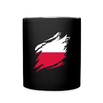 Drapeau de Pologne utilisé Look Polska Drapeau polonais - Mug uni - noir - Devant