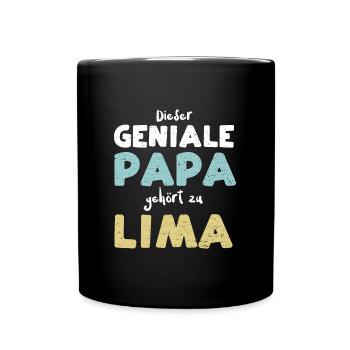 Dieser Geniale Papa Gehört Zu Lima - Tasse einfarbig - Schwarz - Vorne