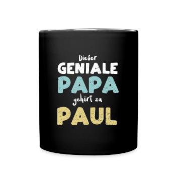 Dieser Geniale Papa Gehört Zu Paul - Tasse einfarbig - Schwarz - Vorne