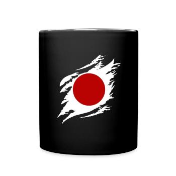 Japan Flagge Used Look Nihon Japanische Fahne - Tasse einfarbig - Schwarz - Vorne