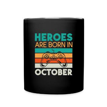Les héros naissent en octobre - Gamer Design - Mug uni - noir - Devant