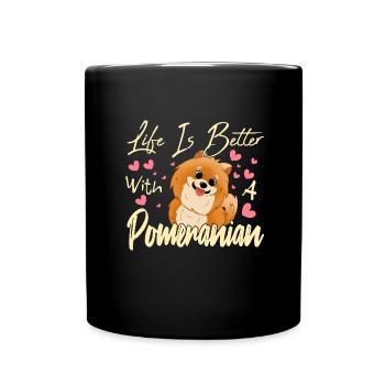 Pomeranian lovers - Full Colour Mug - black - Front