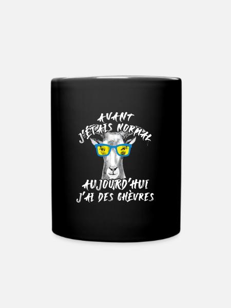 Avant j'étais normal, aujourd'hui j'ai des chèvres - Mug uni - noir