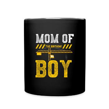 Mom Of The Birthday Boy - Tasse einfarbig - Schwarz - Vorne