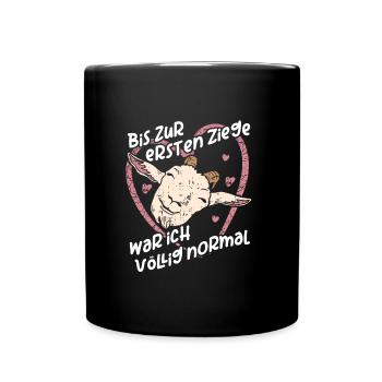 Meine Ziegen Ziegenbock lustiger Ziegenspruch - Tasse einfarbig - Schwarz - Vorne