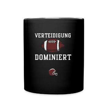 Verteidigung dominiert - Football - Tasse einfarbig - Schwarz - Vorne
