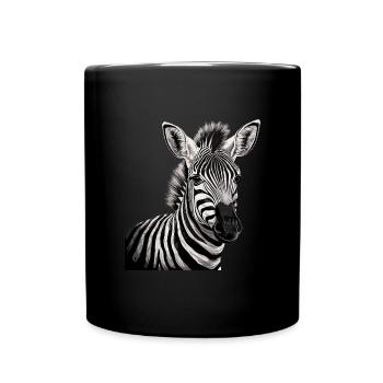 Zebra Afrika Tier - Tasse einfarbig - Schwarz - Vorne