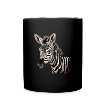 Zebra Afrika Tier - Tasse einfarbig - Schwarz - Vorne