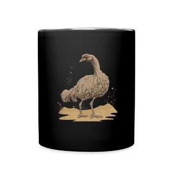 Strauß Vogel - Tasse einfarbig - Schwarz - Vorne