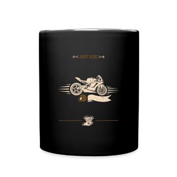 Just Ride - Motorcycle - Tasse einfarbig - Schwarz - Vorne