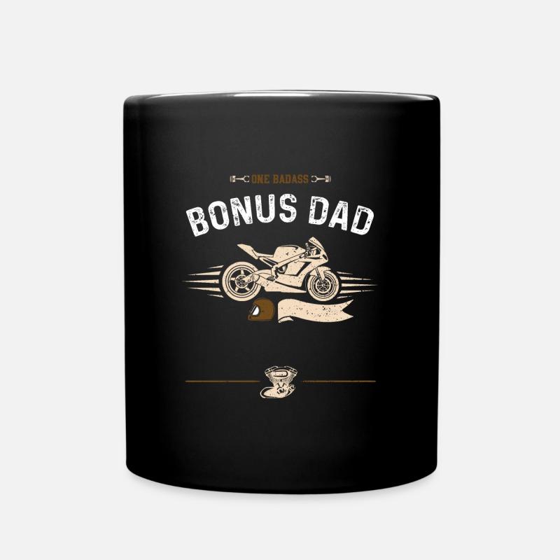 One Badass Bonus Dad - Moto - Mug uni - noir