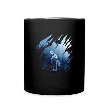 Wolf Scratch Marks Claws Wild Wolves Wilderness Howl - Full Colour Mug - black - Front