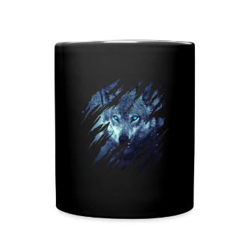 Wolf Scratch Marks Claws Wild Wolves Wilderness Howl - Full Colour Mug - black - Front