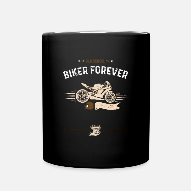 Old School Biker Forever - Tasse einfarbig - Schwarz