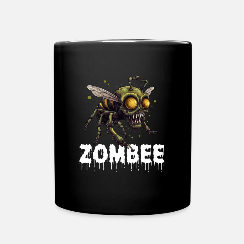 Zombee Halloween Horror Monster Zombie Biene Blume - Tasse einfarbig - Schwarz