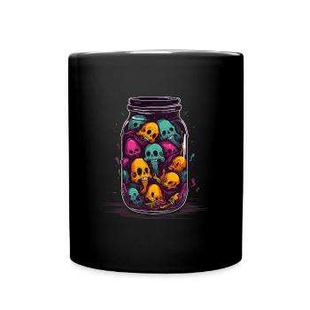 Geist im Glas Geister Horror Totenkopf Seelen - Tasse einfarbig - Schwarz - Vorne