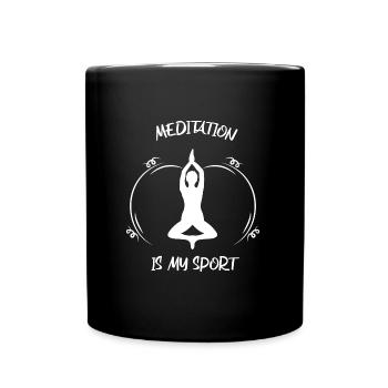 Meditaion - Tasse einfarbig - Schwarz - Vorne