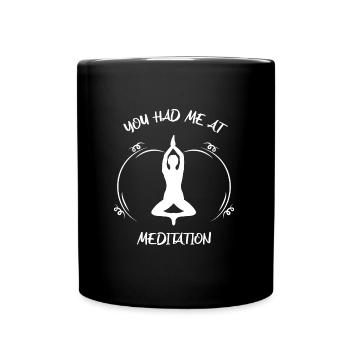 Meditaion - Tasse einfarbig - Schwarz - Vorne