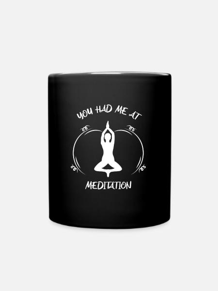 Meditaion - Tasse einfarbig - Schwarz