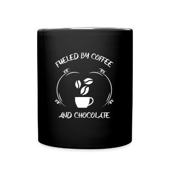 Kaffee Espresso Käffchen & Schokolade - Tasse einfarbig - Schwarz - Vorne
