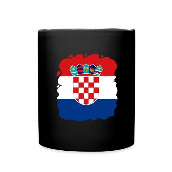 Kroatien Flagge Adria Zagreb Kroatische Fahne - Tasse einfarbig - Schwarz - Vorne