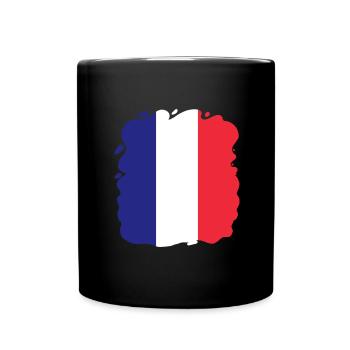 Frankreich Flagge Used Look Französische Fahne - Tasse einfarbig - Schwarz - Vorne