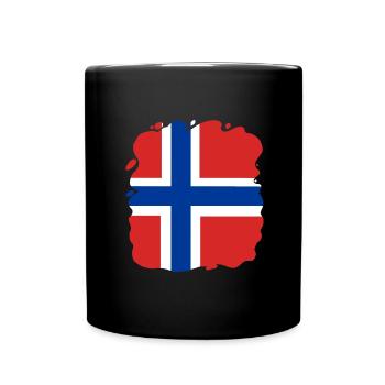 Drapeau de la Norvège Drapeau de la Scandinavie Drapeau de la Norvège - Mug uni - noir - Devant