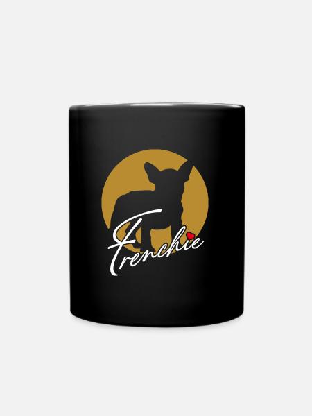 Bouledogue français avec cœur J’aime les Frenchies - Mug uni - noir