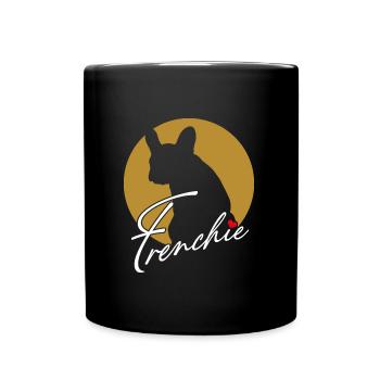 Bouledogue français avec cœur J’aime les Frenchies - Mug uni - noir - Devant