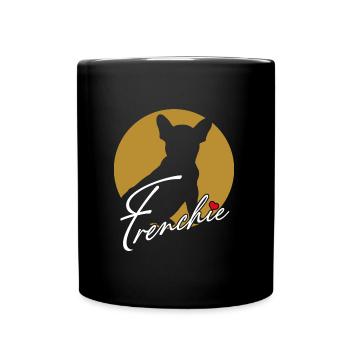 Bouledogue français avec cœur J’aime les Frenchies - Mug uni - noir - Devant