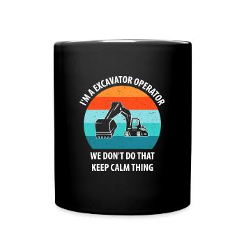 Excavator Excavator Driver Excavator Truck - Full Colour Mug - black - Front