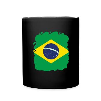 Brazil Flag Brazilian Flag South America - Full Colour Mug - black - Front