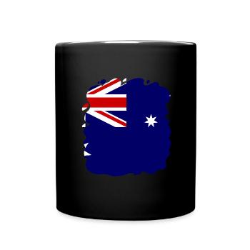 Drapeau australien sous drapeau australien - Mug uni - noir - Devant