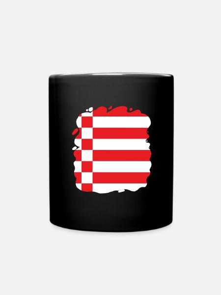 Bremen Flagge Bremer Fahne - Tasse einfarbig - Schwarz